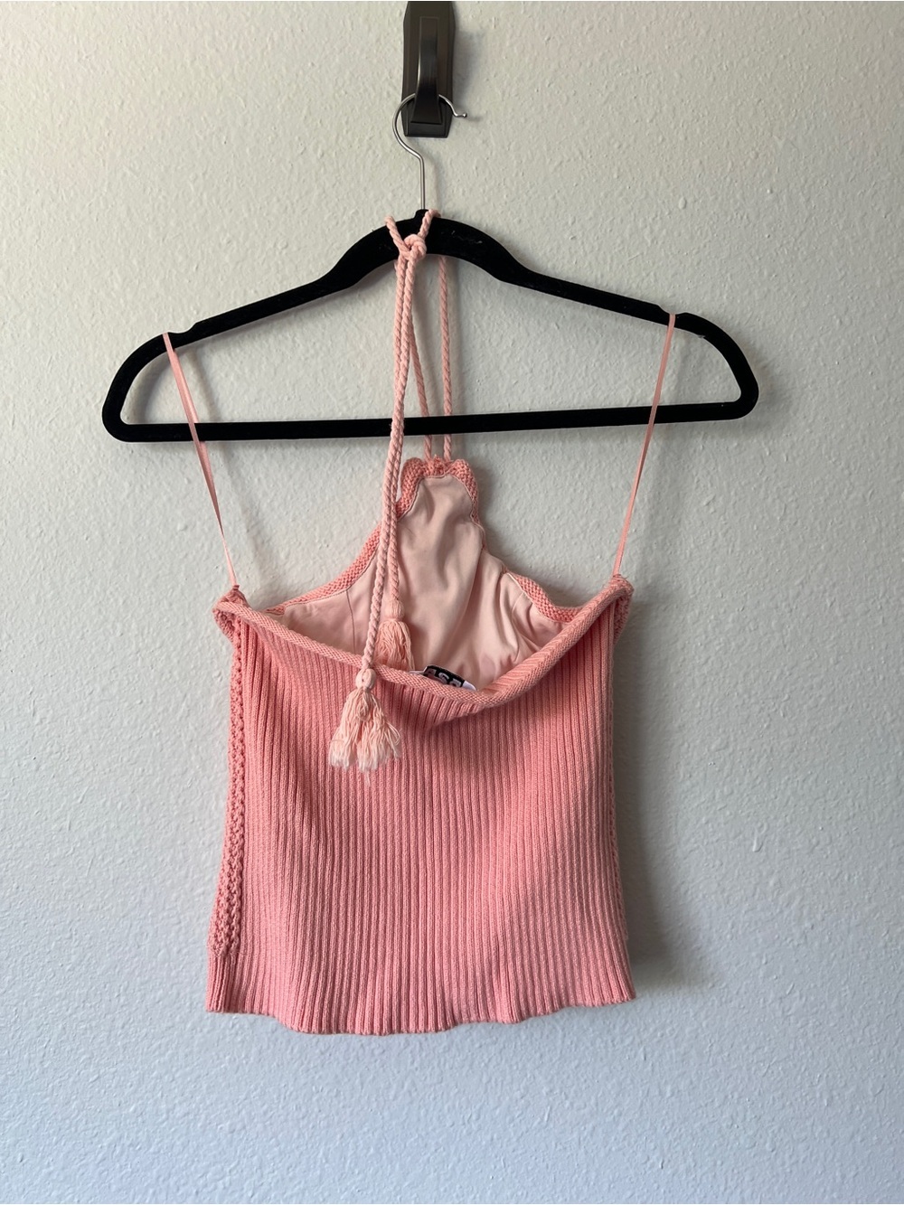 Anthropologie 525 Pink Coral Halter Sweater Tank - Picture 4 of 5